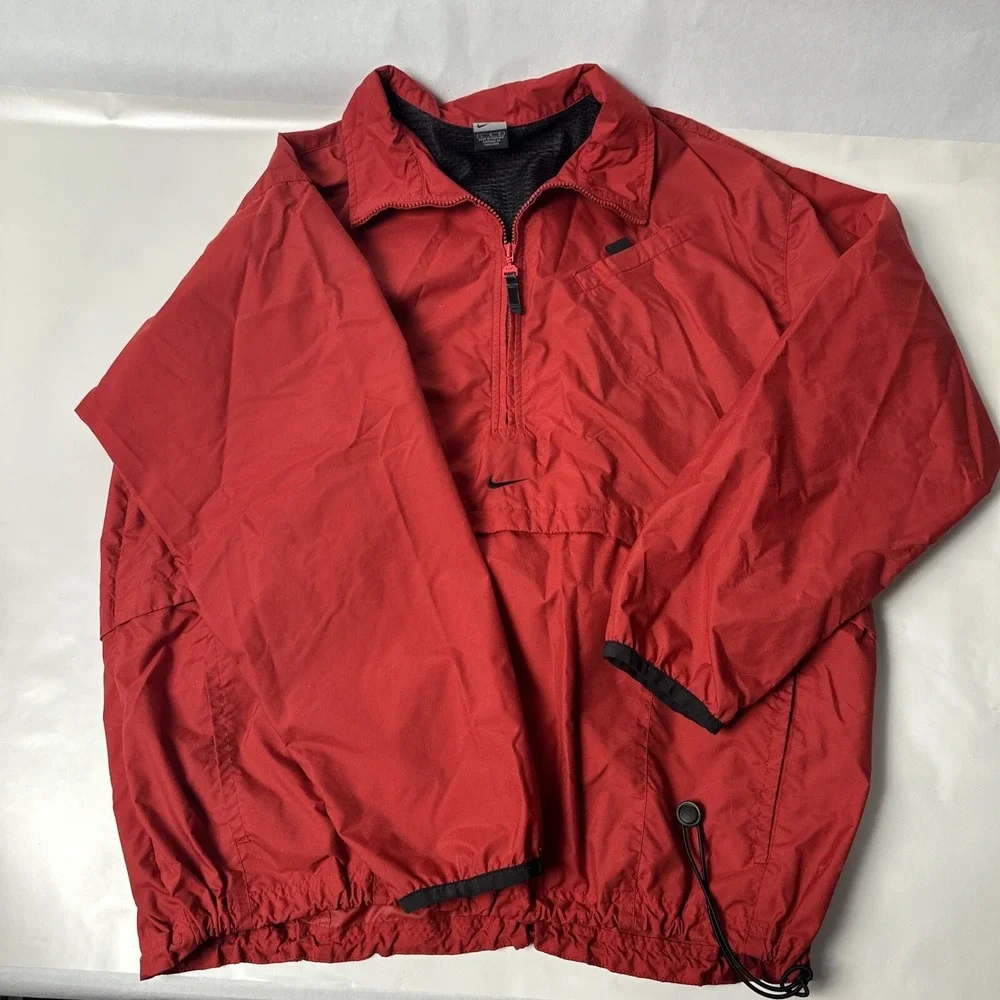 VTG Nike Anorak Windbreaker Jacket Men's L Retro Center Swoosh Cd Player Pocket